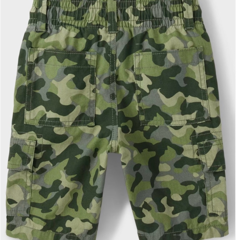 The Children's Place Boys Camo Pull On Cargo Shorts - Green | Sz 12 | NWOT - Picture 2 of 3